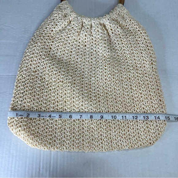 Vintage 70’s Sears, Roebuck & Co Raffia Straw bag with bamboo handles - Picture 8 of 10